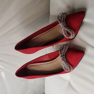 New Red velvet stilettos